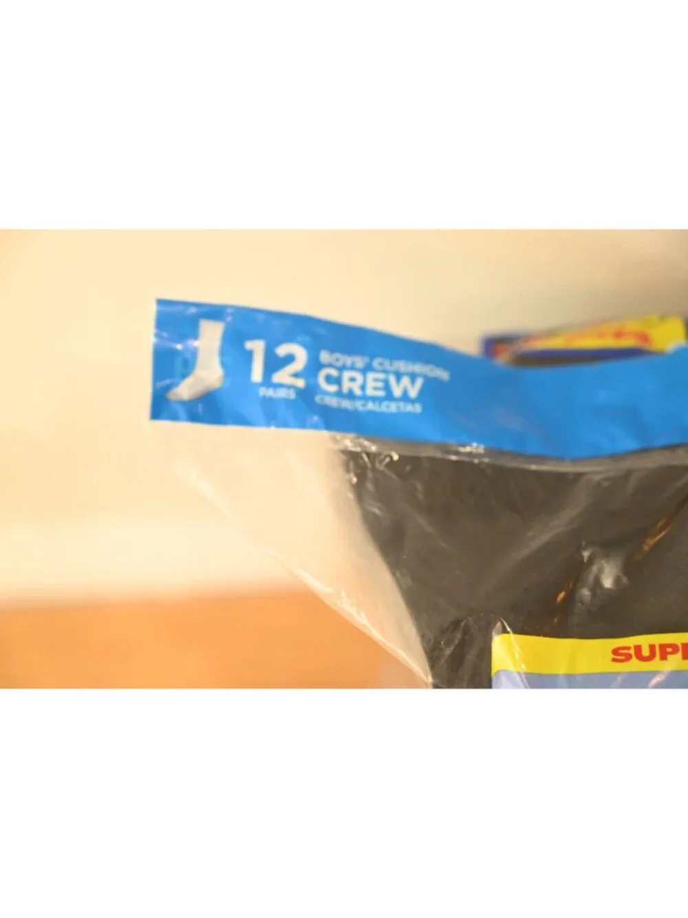 NIP Hanes Super Value 12 Pack Cushion Crew Socks Sz L 3-9 Black Athletic Comfort